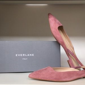 Everlane Editor Slingback Flats in Rosewood Suede